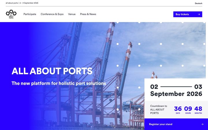 Captură de ecran a allaboutports.com