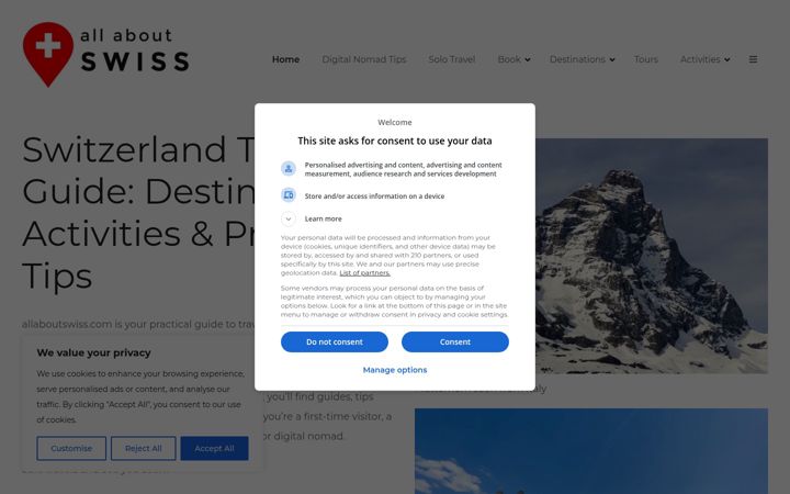 Screenshot of allaboutswiss.com