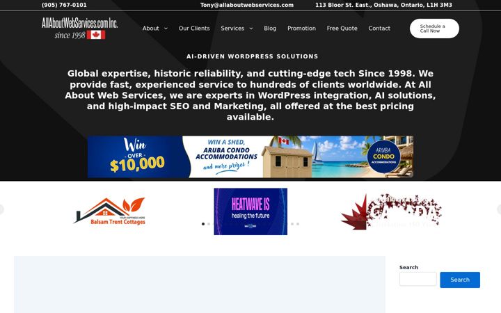 Snímek obrazovky allaboutwebservices.com