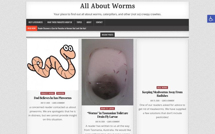 Screenshot of allaboutworms.com
