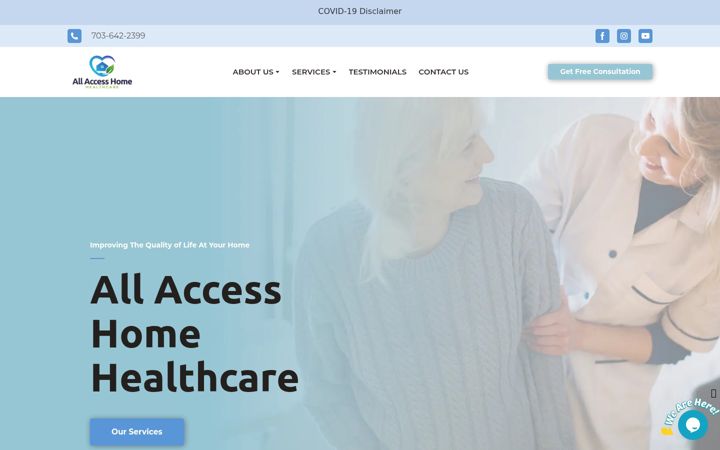 Screenshot of allaccesshomehealthcareva.com