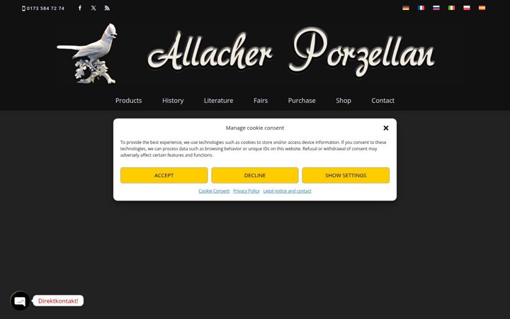 Screenshot of allach-porcelain.com