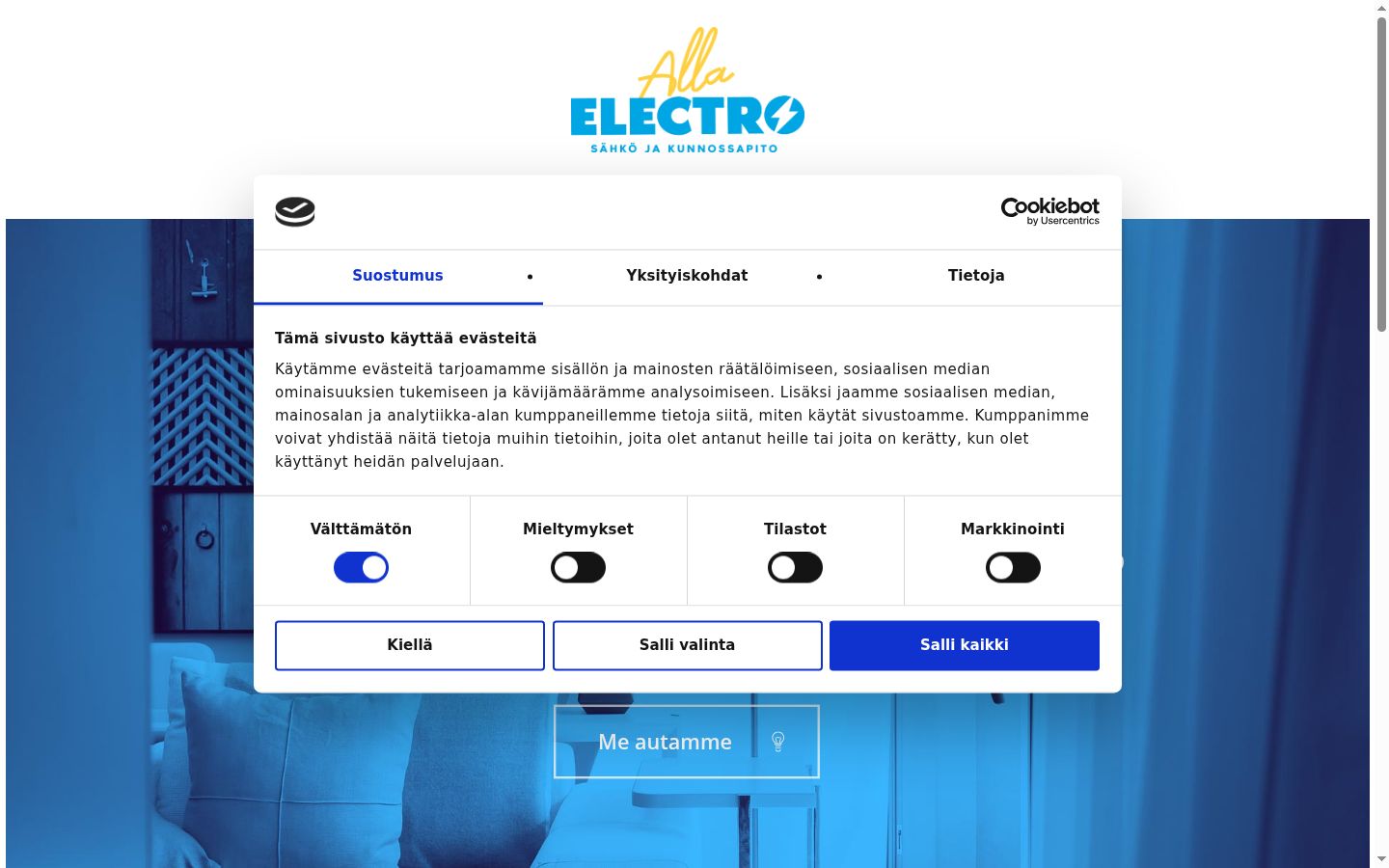 Sutikimo reklamjuostės, rodytos prieš bet kokią sąveiką, ekrano kopija