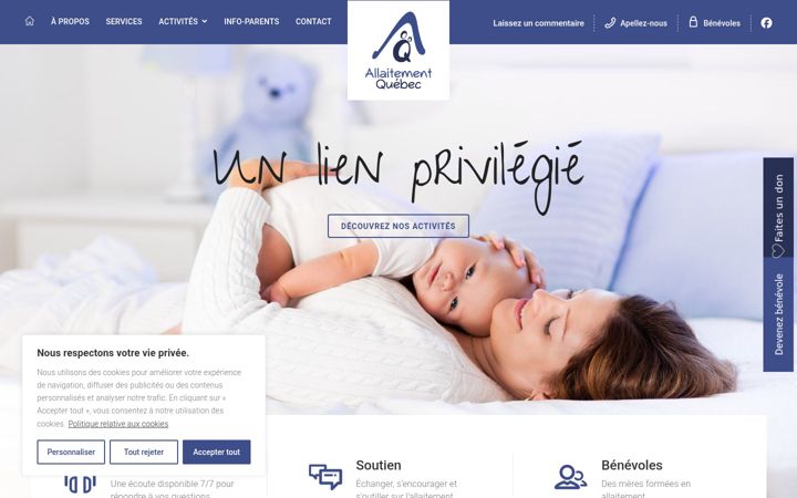 Screenshot of allaitementquebec.org