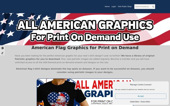 Screenshot of allamerican.graphics