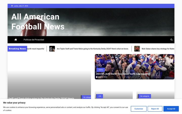 Screenshot of allamericanfootballnews.com