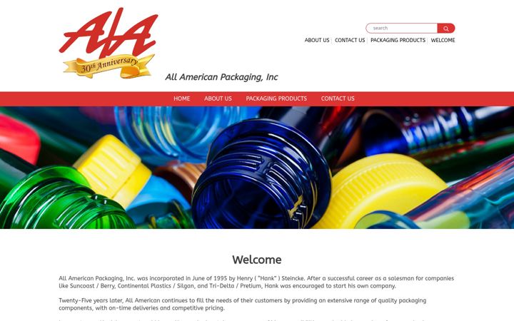 Screenshot of allamericanpackaging.com