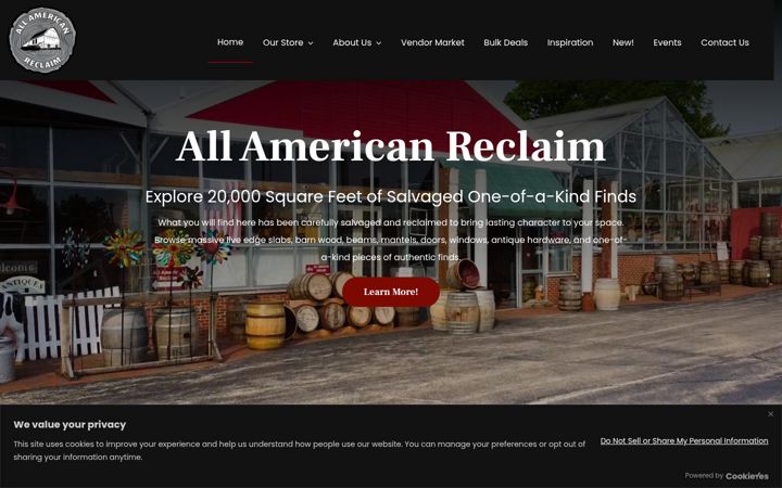 Screenshot of allamericanreclaim.com