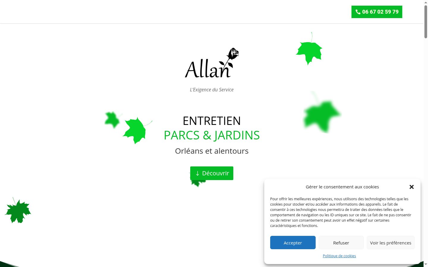 Screenshot of the consent banner shown before any interaction