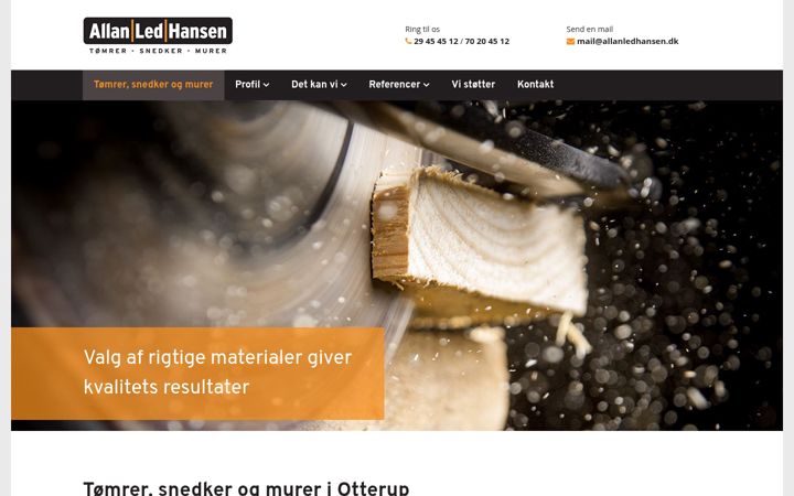 Zrzut ekranu allanledhansen.dk