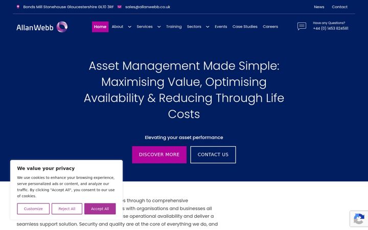Screenshot of allanwebb.co.uk