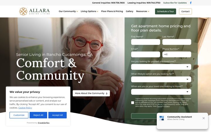 Screenshot di allaraseniorliving.com