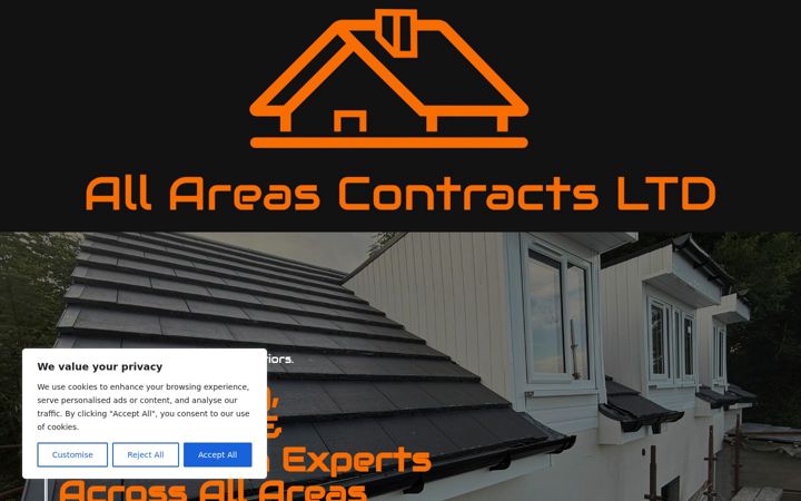 Screenshot of allareascontracts.co.uk