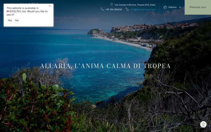 Screenshot von allariatropea.com