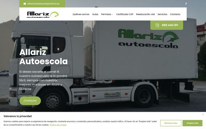 Screenshot von allarizautoescola.es