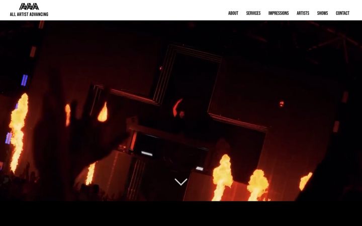 Screenshot of allartistadvancing.com