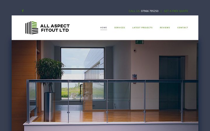 Snímek obrazovky allaspectfitout.co.uk