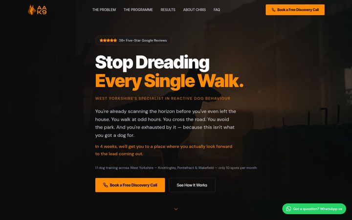 Screenshot of allaspectsk9.co.uk