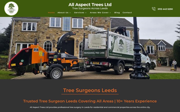 Screenshot of allaspecttreesltd.co.uk