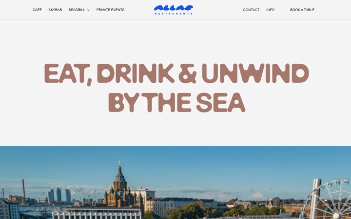 Screenshot of allasrestaurants.fi