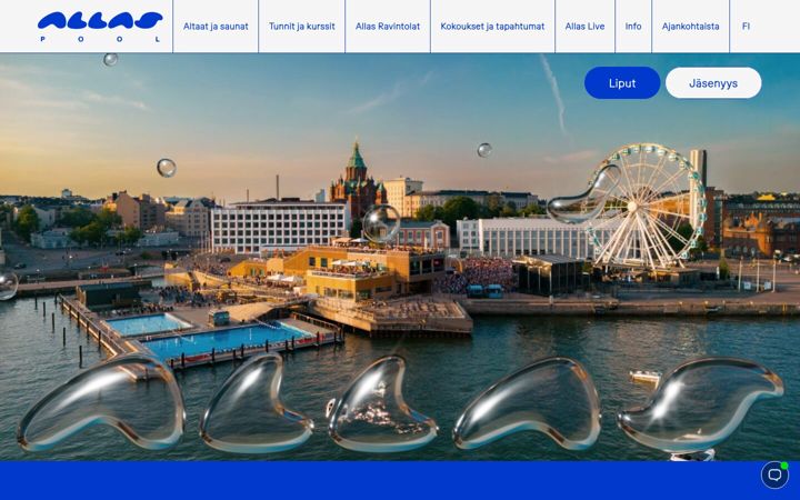 Screenshot of allasseapool.fi
