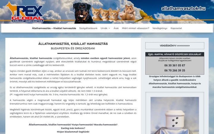 Screenshot di allathamvasztok.hu