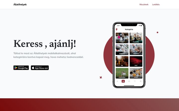 Screenshot di allatihelyek.hu