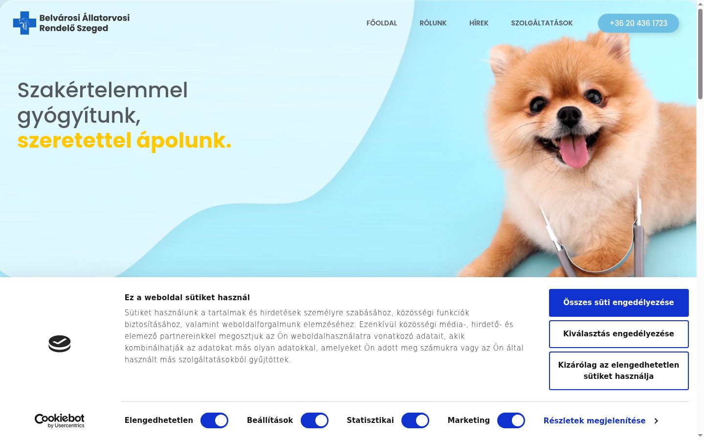 Screenshot van de toestemmingsbanner zoals getoond vóór enige interactie