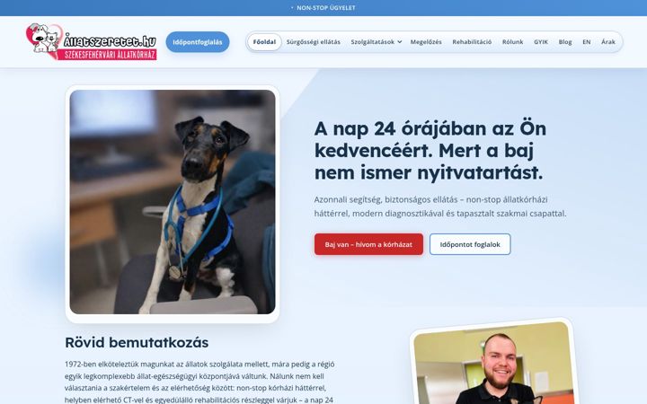 Screenshot of allatszeretet.hu