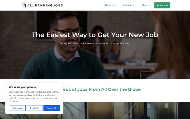 Screenshot of allbankingjobs.com