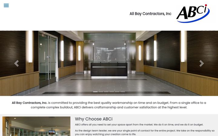 Captură de ecran a allbaycontractors.com