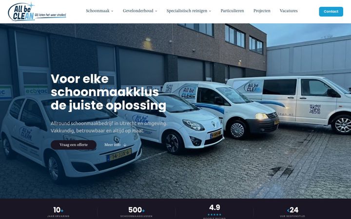 Screenshot of allbeclean.nl