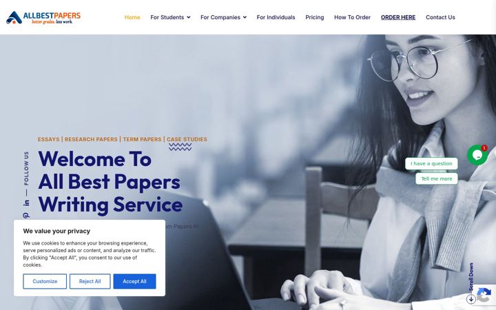 Screenshot of allbestpapers.com