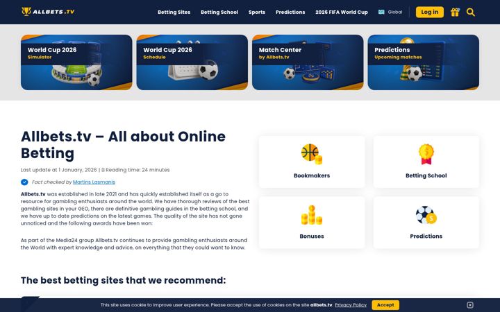Screenshot of allbets.tv