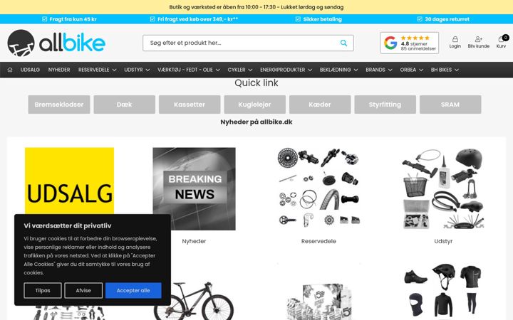 Zrzut ekranu allbike.dk
