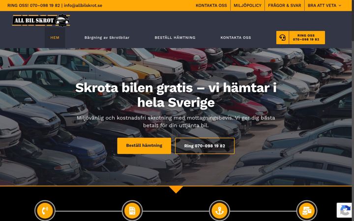 Screenshot of allbilskrot.se