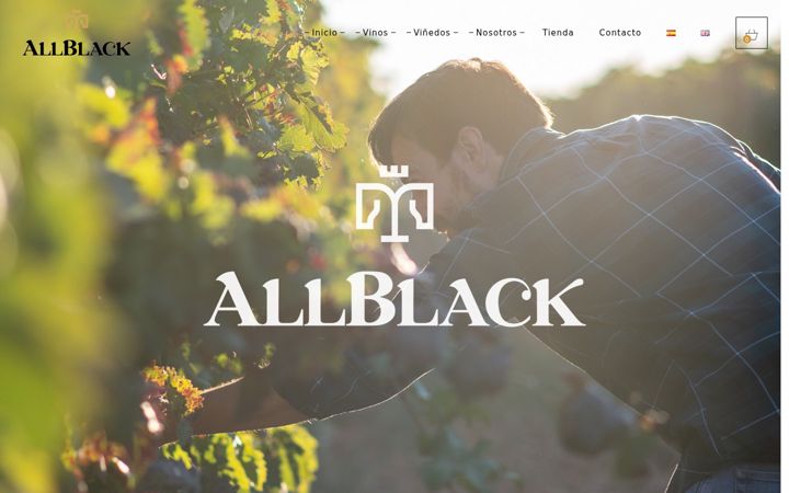 Snímek obrazovky allblackwines.com