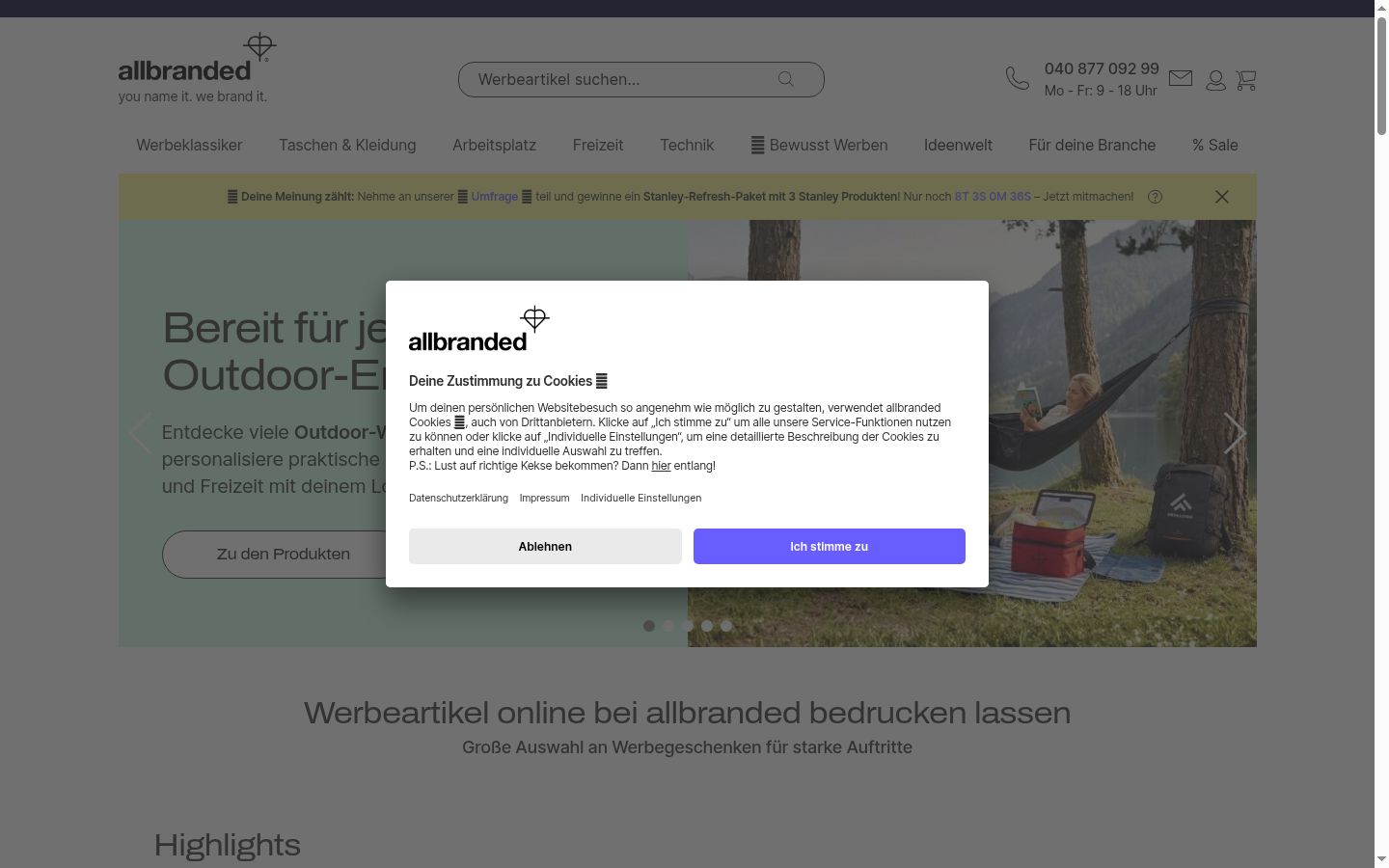 Zrzut ekranu banera zgody wyświetlanego przed jakąkolwiek interakcją