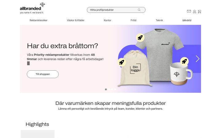 Screenshot of allbranded.se