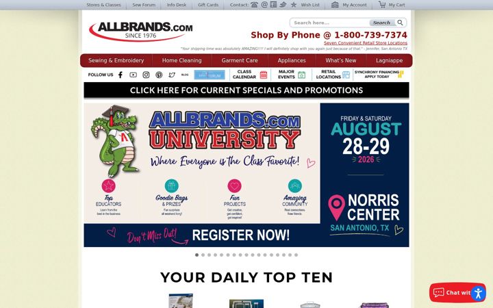 Captura de pantalla de allbrands.com