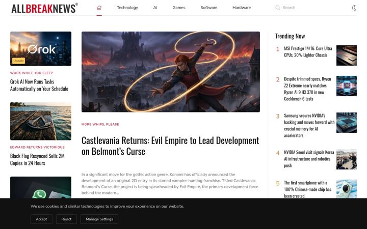 Captura de pantalla de allbreaknews.com