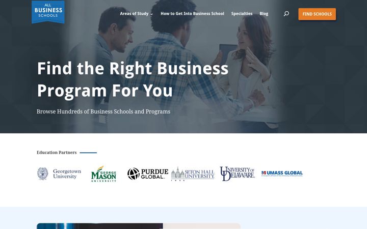 Captura de pantalla de allbusinessschools.com