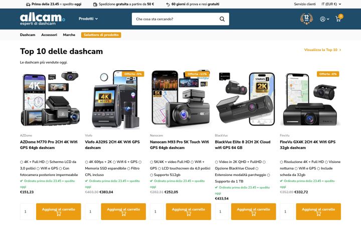 Screenshot of allcam.it