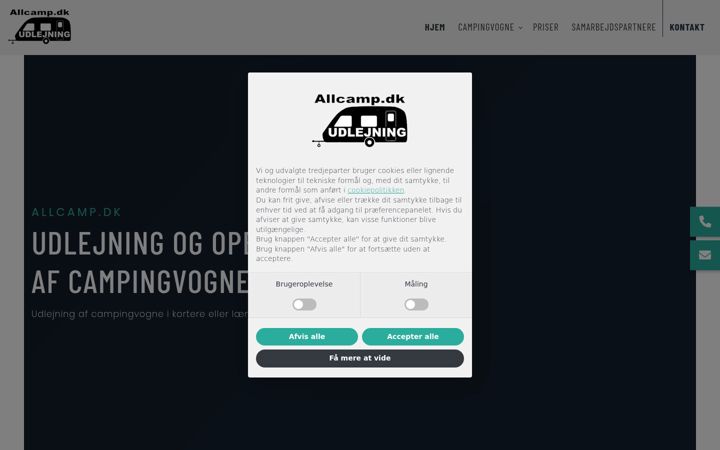 Screenshot stránky allcamp.dk