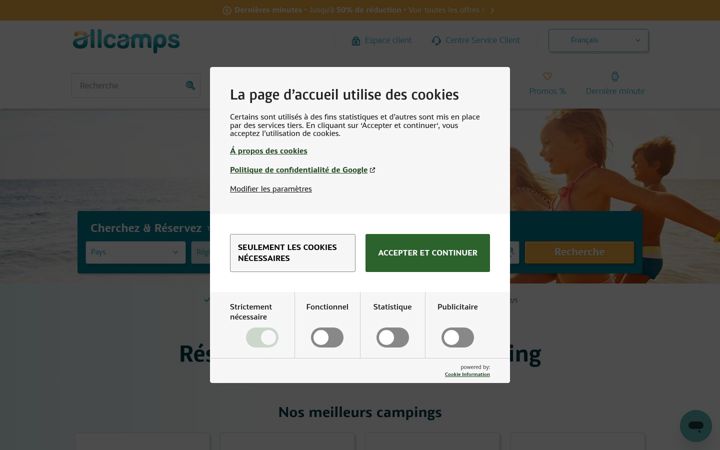 Screenshot of allcamps.fr