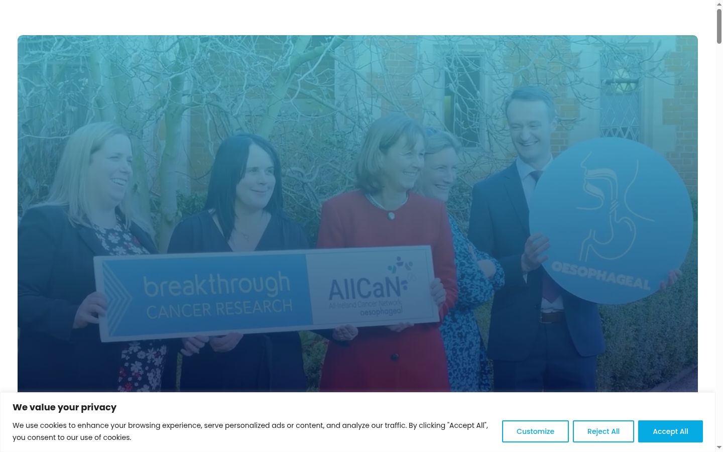 Screenshot del banner di consenso mostrato prima di qualsiasi interazione