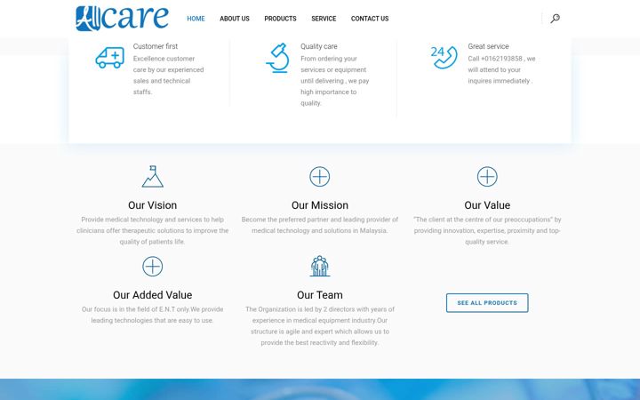 Screenshot of allcarebiomedic.com.my
