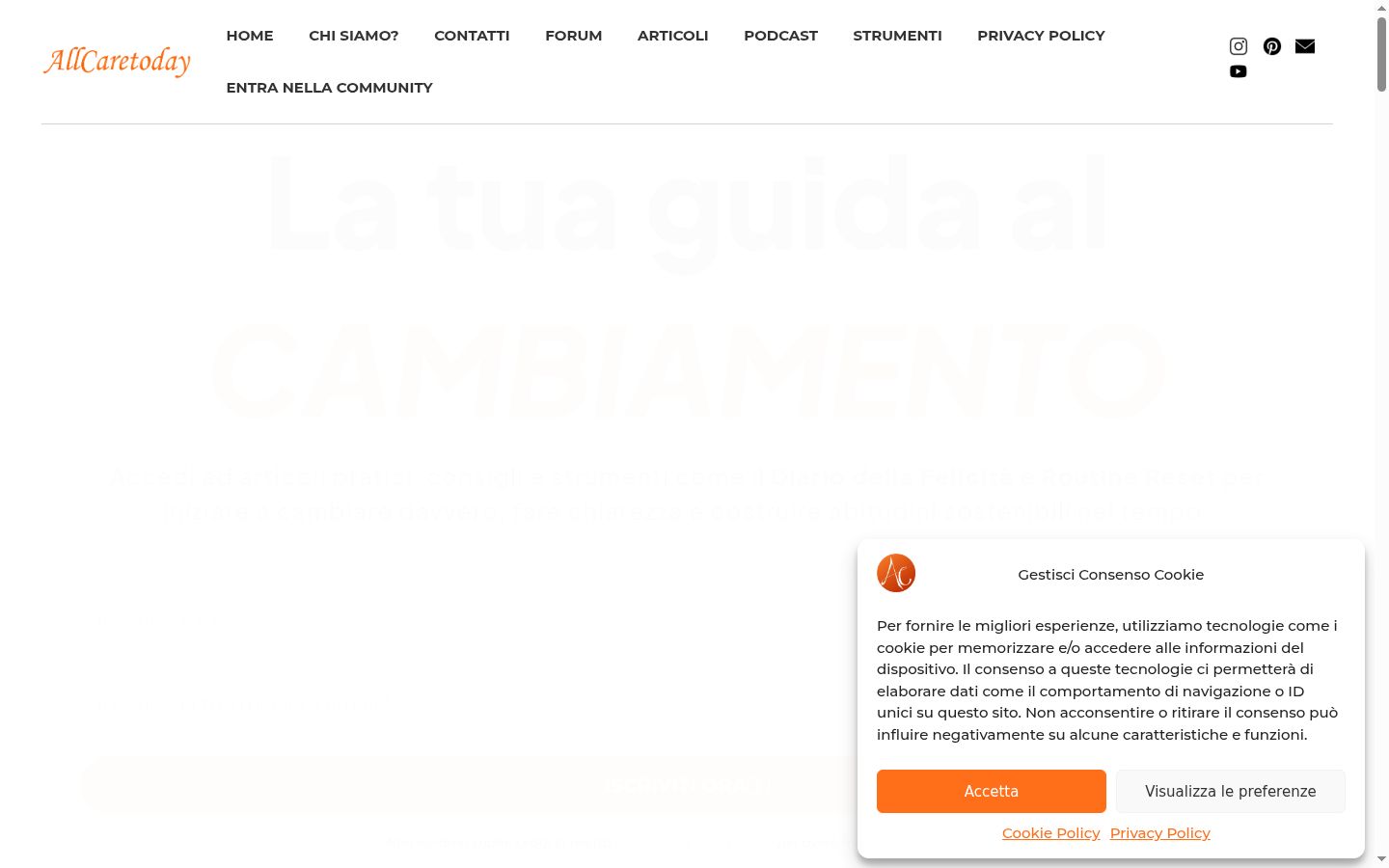 Capture d'écran de la bannière de consentement affichée avant toute interaction