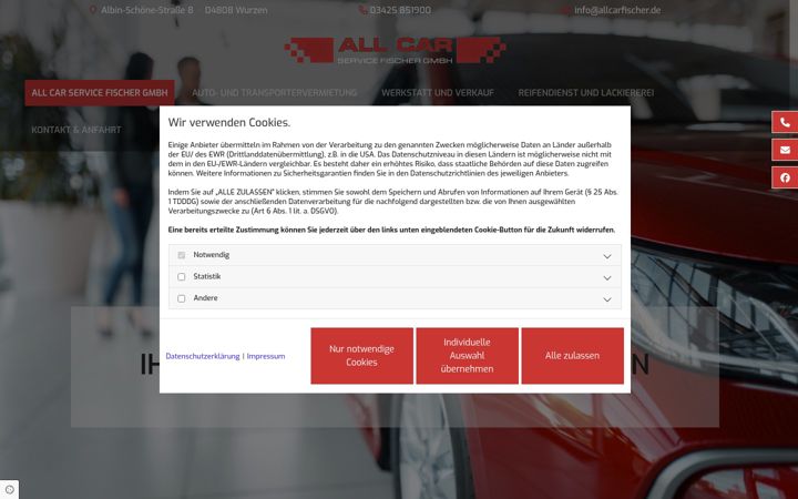 Screenshot of allcarfischer.de