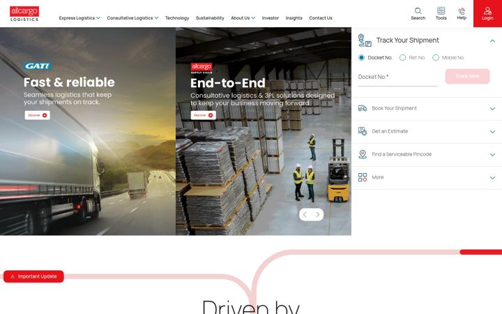 Screenshot of allcargologistics.com
